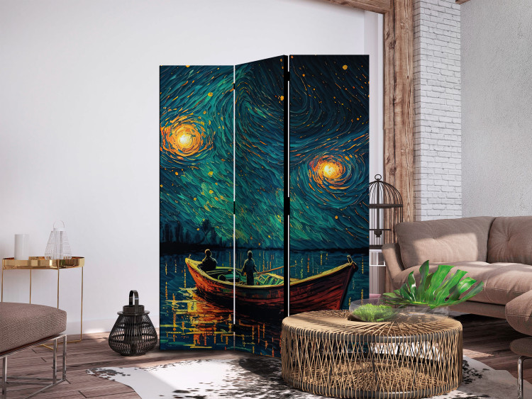 Room Separator Starry Night - Impressionistic Landscape With a View of the Sea and Sky [Room Dividers] 151745 additionalImage 2