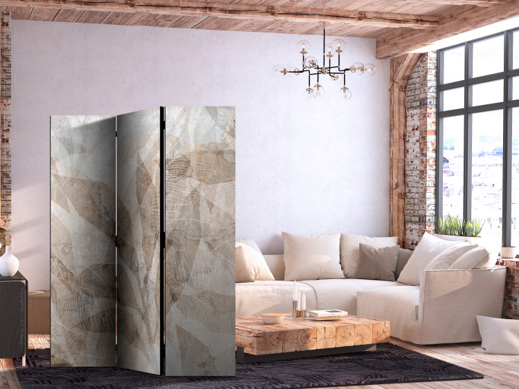 Folding Screen Delicate Leaves - Intertwining Shadows in Beige [Room Dividers] 152045 additionalImage 4