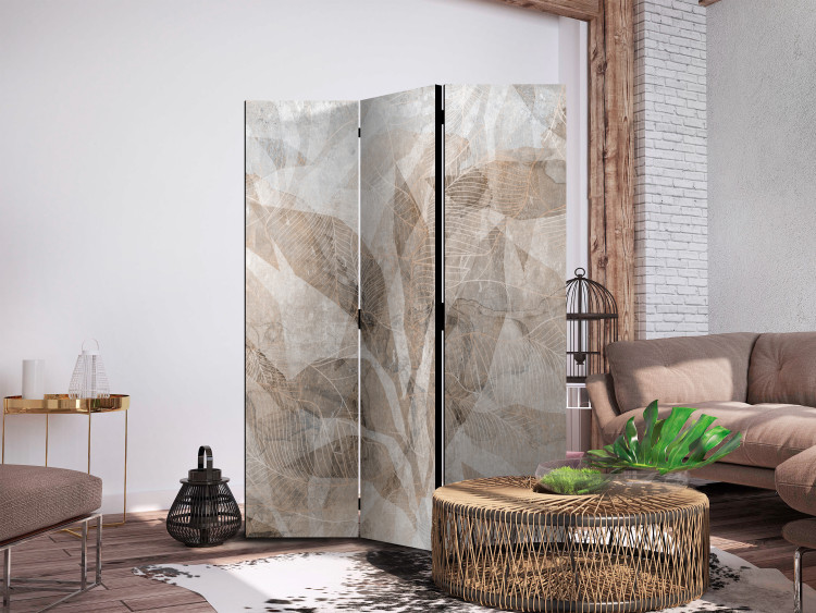 Folding Screen Delicate Leaves - Intertwining Shadows in Beige [Room Dividers] 152045 additionalImage 2