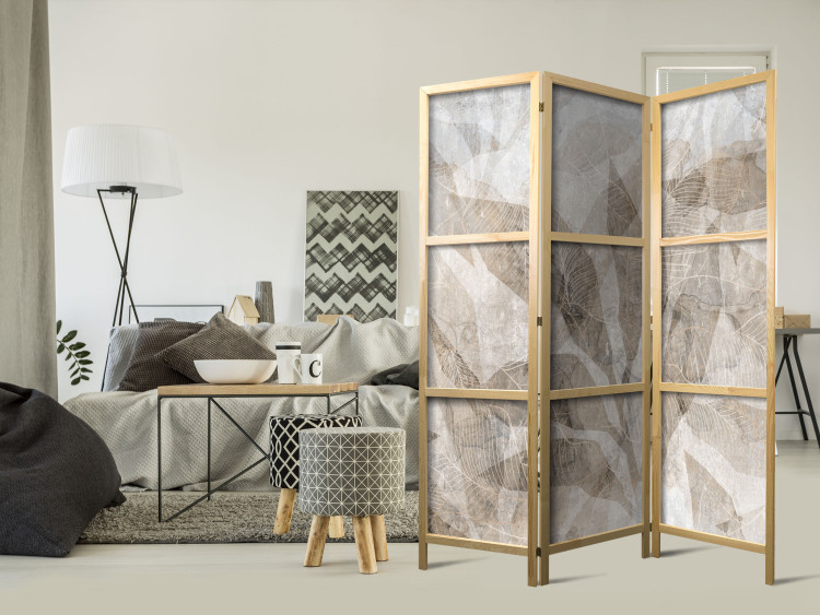 Folding Screen Delicate Leaves - Intertwining Shadows in Beige [Room Dividers] 152045 additionalImage 8