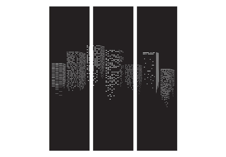 Room Divider Night City - Illuminated Buildings on a Black Background [Room Dividers] 159545 additionalImage 7