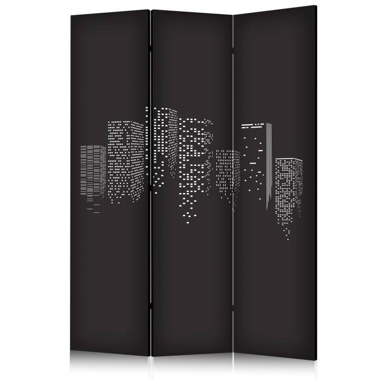 Room Divider Night City - Illuminated Buildings on a Black Background [Room Dividers] 159545
