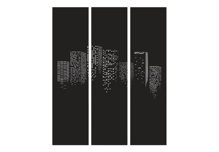 Room Divider Night City - Illuminated Buildings on a Black Background [Room Dividers] 159545 additionalImage 3