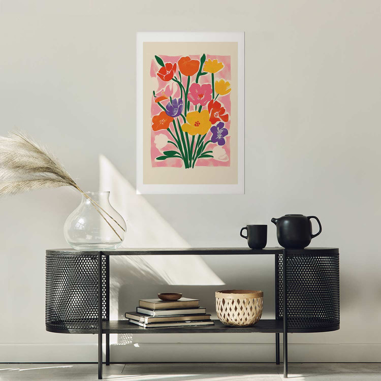 Poster Pink Bouquet - Minimalist Colorful Composition With Flowers 159945 additionalImage 22