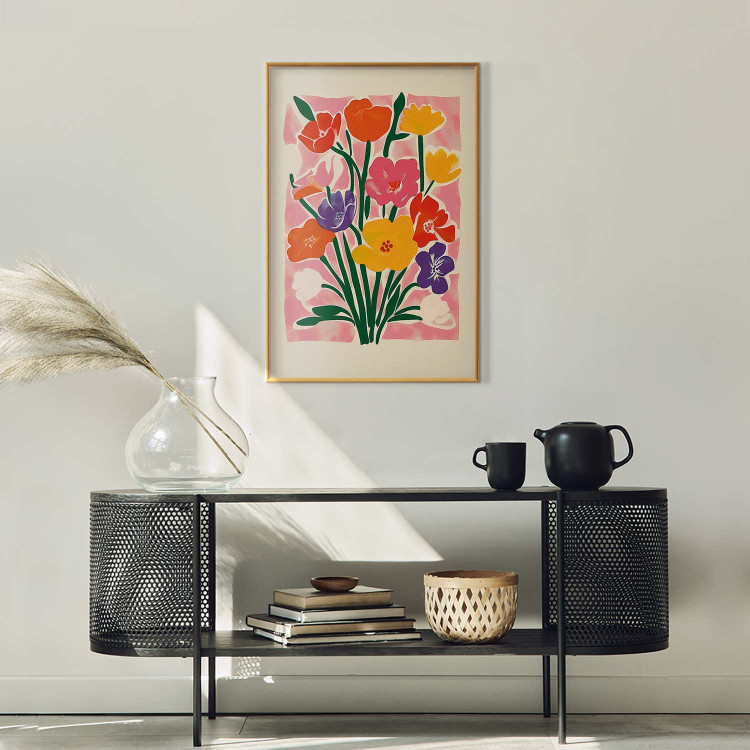 Poster Pink Bouquet - Minimalist Colorful Composition With Flowers 159945 additionalImage 9