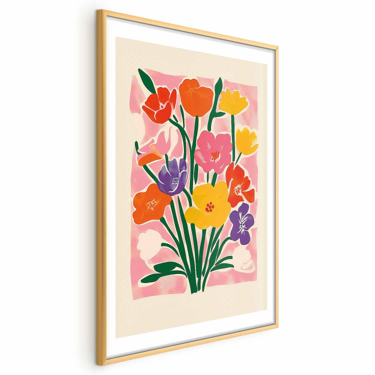 Poster Pink Bouquet - Minimalist Colorful Composition With Flowers 159945 additionalImage 21
