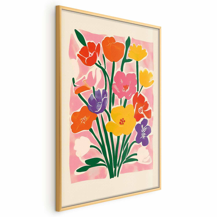 Poster Pink Bouquet - Minimalist Colorful Composition With Flowers 159945 additionalImage 7