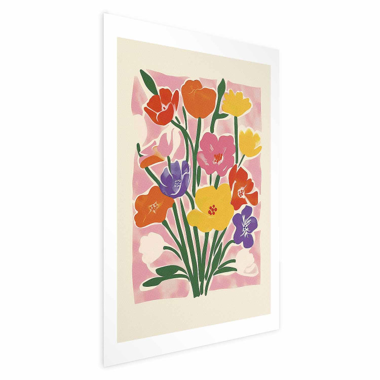 Poster Pink Bouquet - Minimalist Colorful Composition With Flowers 159945 additionalImage 19