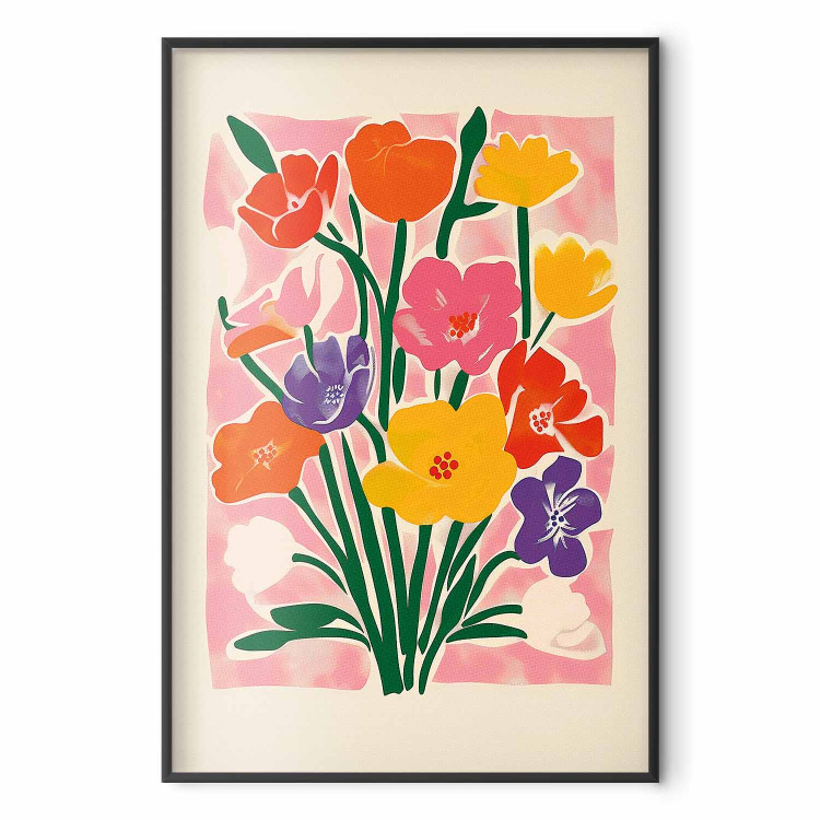 Poster Pink Bouquet - Minimalist Colorful Composition With Flowers 159945 additionalImage 4