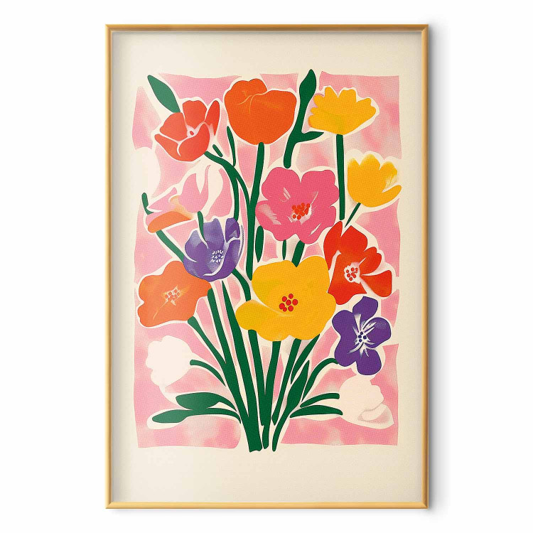 Poster Pink Bouquet - Minimalist Colorful Composition With Flowers 159945 additionalImage 5