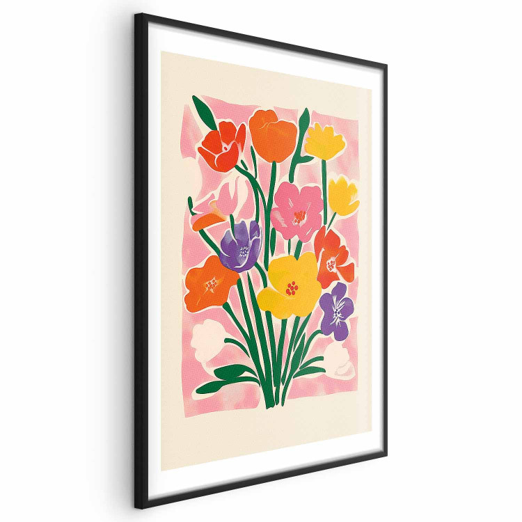 Poster Pink Bouquet - Minimalist Colorful Composition With Flowers 159945 additionalImage 20