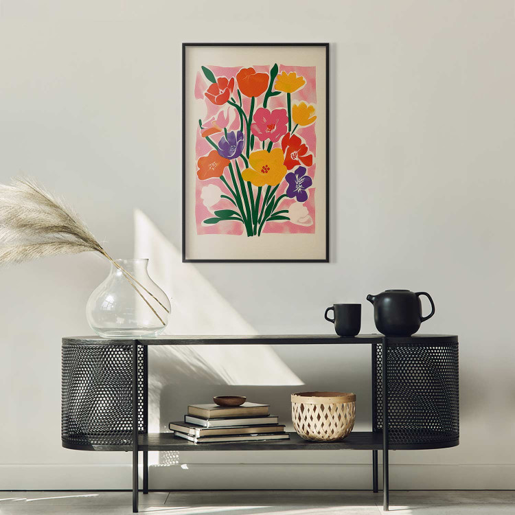 Poster Pink Bouquet - Minimalist Colorful Composition With Flowers 159945 additionalImage 3
