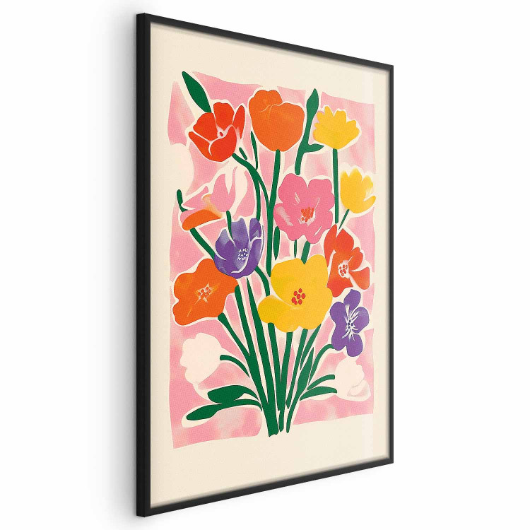 Poster Pink Bouquet - Minimalist Colorful Composition With Flowers 159945 additionalImage 2