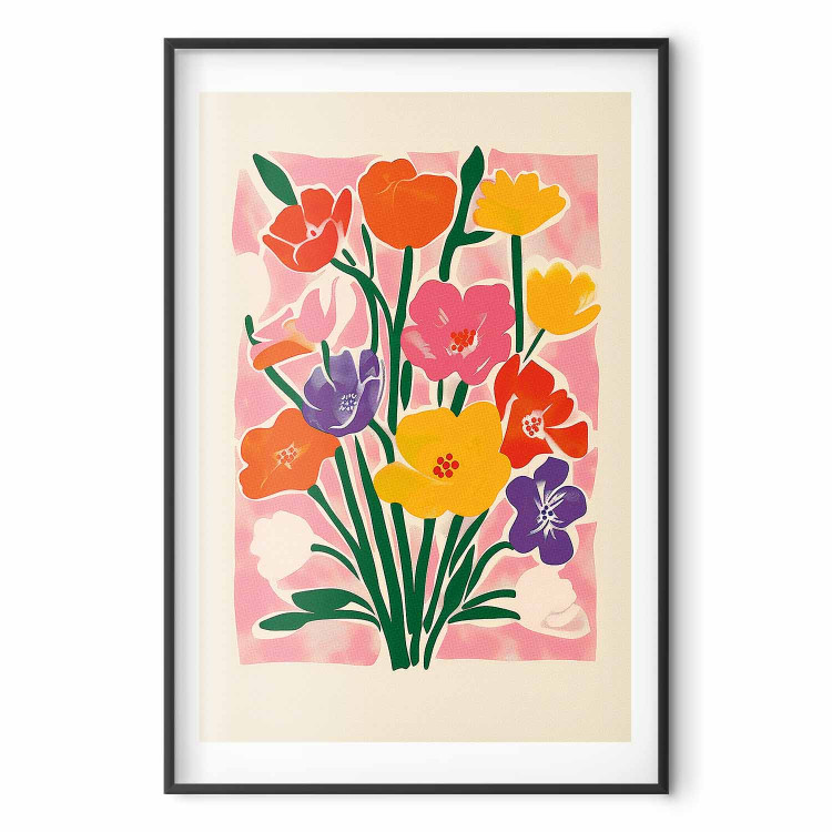 Poster Pink Bouquet - Minimalist Colorful Composition With Flowers 159945 additionalImage 17