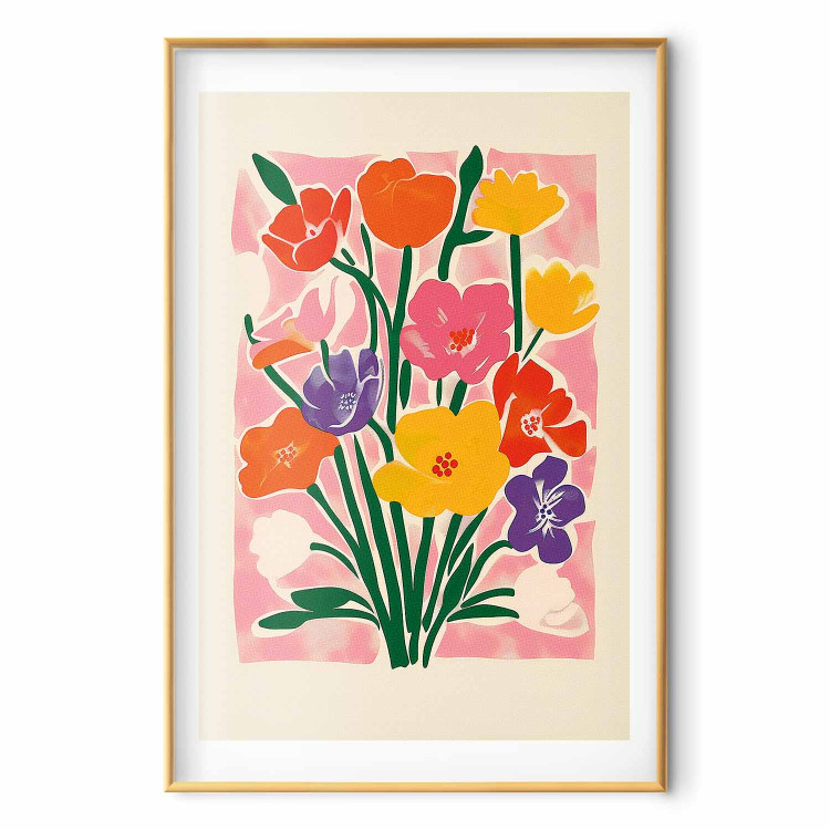 Poster Pink Bouquet - Minimalist Colorful Composition With Flowers 159945 additionalImage 18