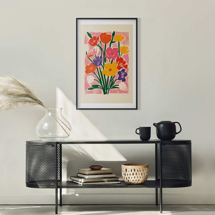 Poster Pink Bouquet - Minimalist Colorful Composition With Flowers 159945 additionalImage 23