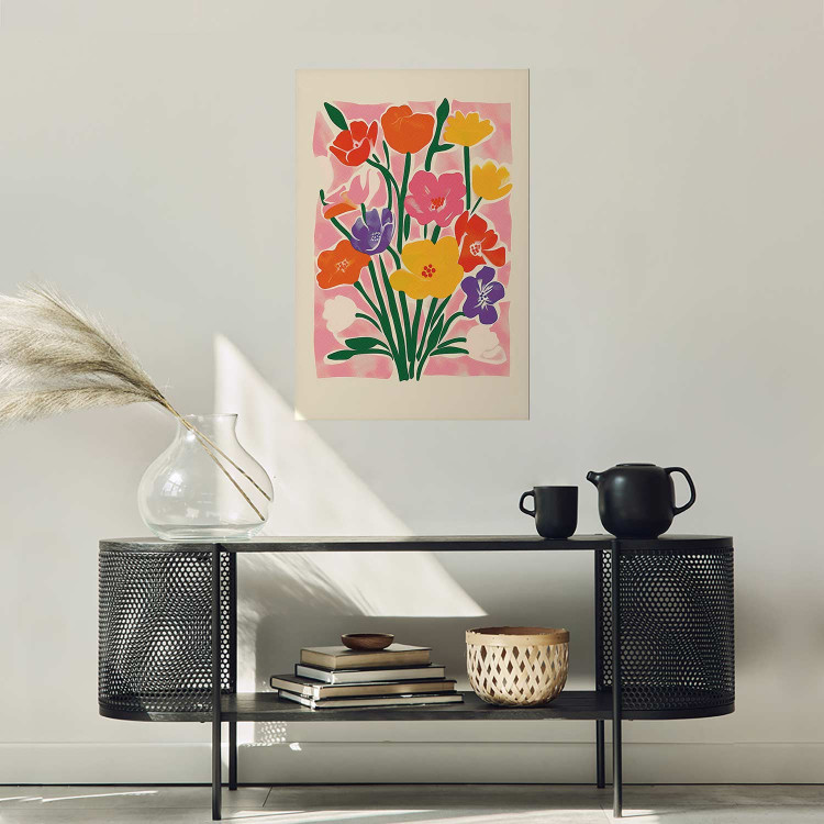 Poster Pink Bouquet - Minimalist Colorful Composition With Flowers 159945 additionalImage 8