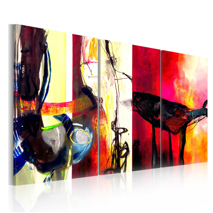 Canvas Art Print Bold Colours (3-piece) - colourful abstraction with various patterns 47445 additionalImage 2