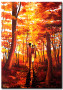 Canvas Art Print Autumn Love (1-piece) - people surrounded by an orange forest 47545