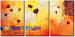 Canvas Art Print Abstract poppies - a plant triptych in orange colors 48545