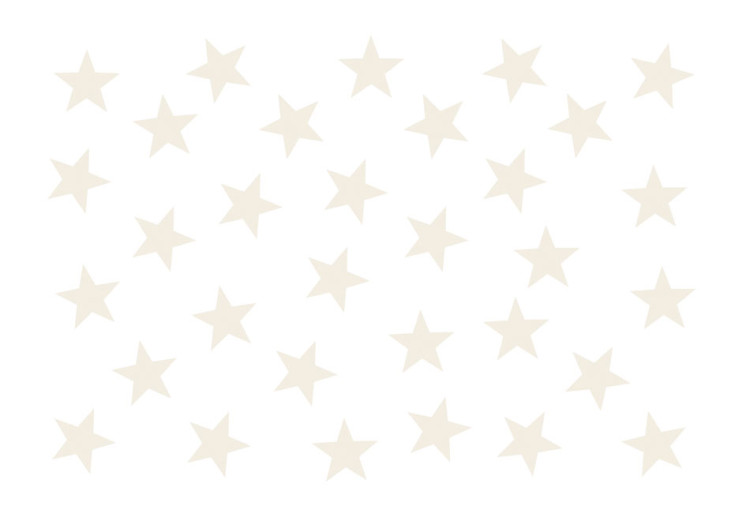 Wall Mural Star pattern - solid beige stars on a white background for the room 90245 additionalImage 1