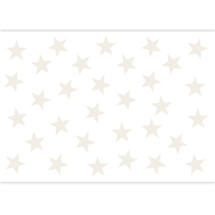 Wall Mural Star pattern - solid beige stars on a white background for the room 90245 additionalImage 3