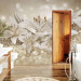 Wall Mural Glamour floral motif - lilies on glittering crystals with sparkle 90445 additionalThumb 8