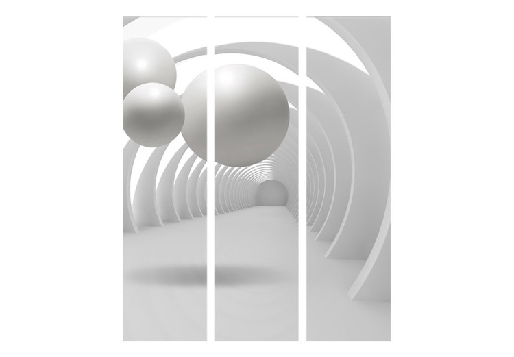Room Divider White Tunnel - abstract white geometric figures in a bright tunnel 95245 additionalImage 3