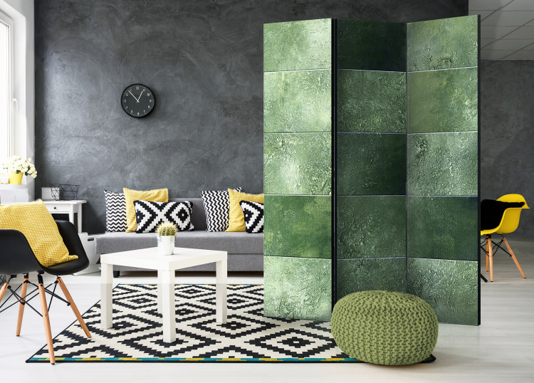 Room Divider Screen Green Puzzle - green texture in a square mosaic motif 95445 additionalImage 4