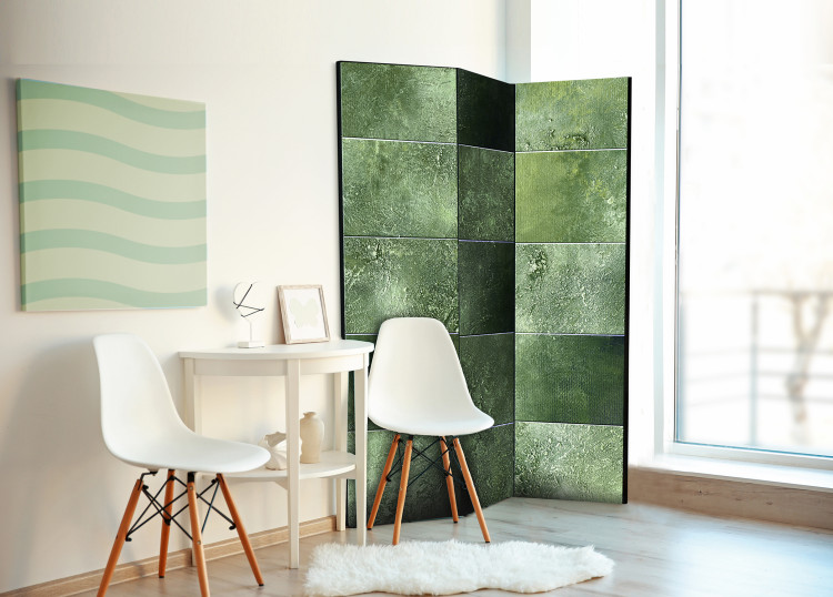 Room Divider Screen Green Puzzle - green texture in a square mosaic motif 95445 additionalImage 2