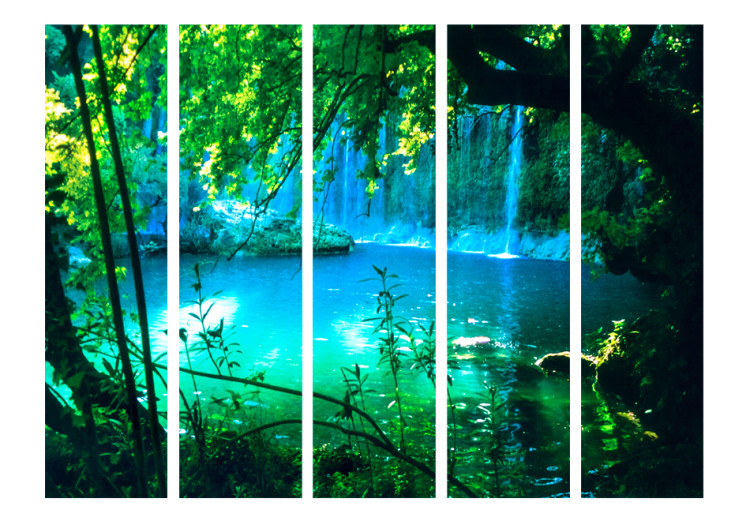 Room Divider Screen Kursunlu Waterfalls II - landscape of a blue waterfall against a forest backdrop 95545 additionalImage 3