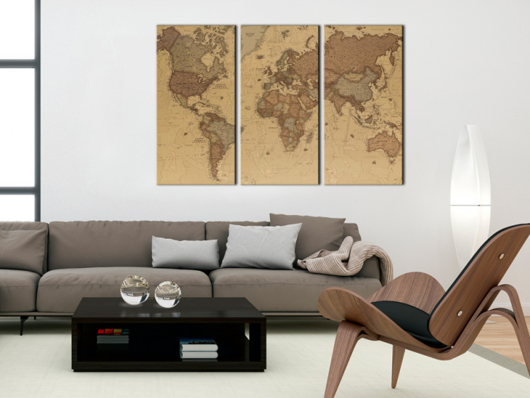 Canvas Art Print Stylish World Map 95945 additionalImage 3