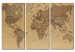 Canvas Art Print Stylish World Map 95945