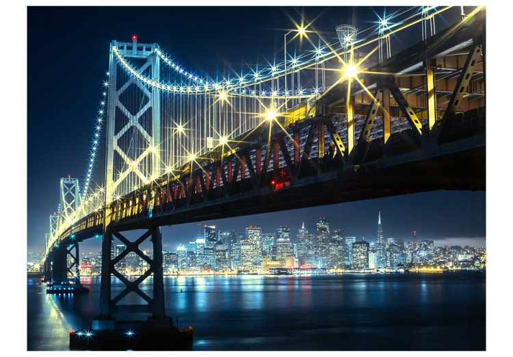 Wall Mural Urban architecture of San Francisco at night - the city with the Bay Bridge 97245 additionalImage 1