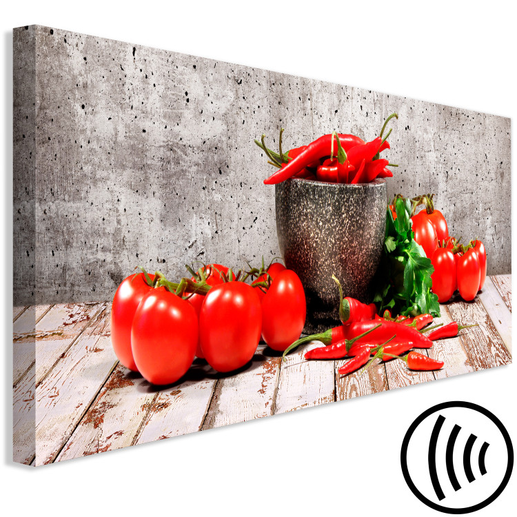 Canvas Print Red Vegetables (1-part) Concrete Narrow - Still Life of Bell Peppers 107955 additionalImage 6