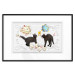 Poster Cat quarrel - animals and comic elements on a background with ornaments 114355 additionalThumb 15