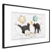 Poster Cat quarrel - animals and comic elements on a background with ornaments 114355 additionalThumb 11