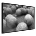 Wall Poster Stone balls - black and white composition with stones on dark soil 115055 additionalThumb 8