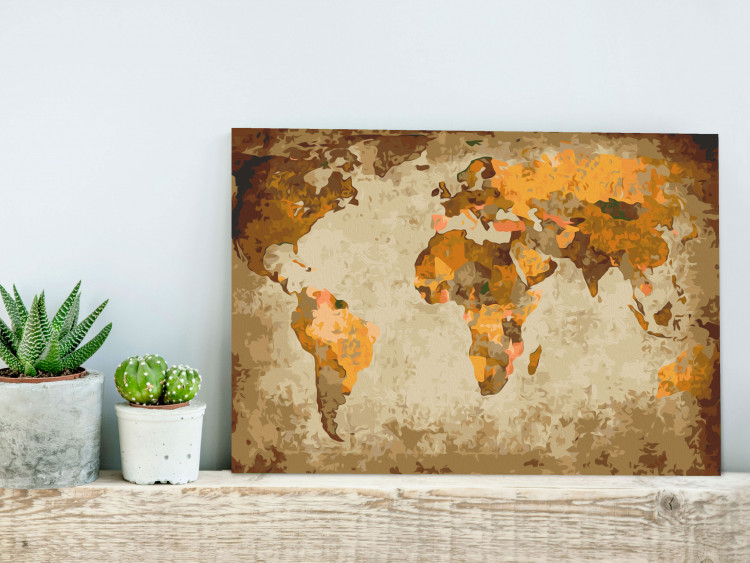 Paint by Number Kit Brown World Map 116755 additionalImage 2