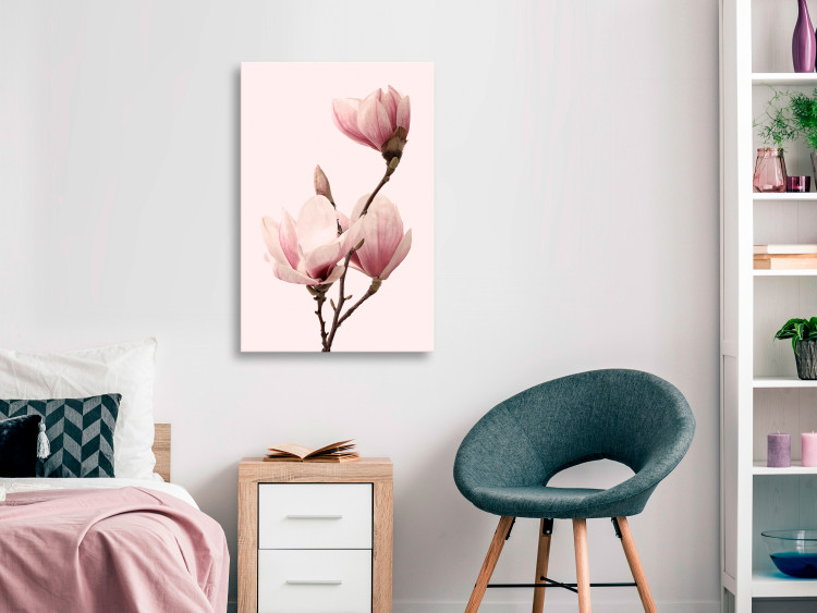 Canvas Art Print Breath of Spring (1-part) - Pink Magnolia Flower in Nature's Shade 117155 additionalImage 3