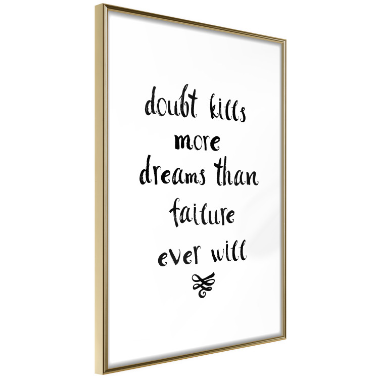 Wall Poster Doubts and Dreams - black and white simple composition with texts 117555 additionalImage 6