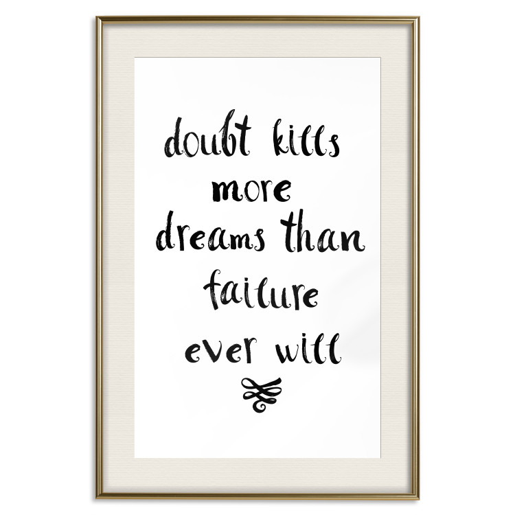 Wall Poster Doubts and Dreams - black and white simple composition with texts 117555 additionalImage 19