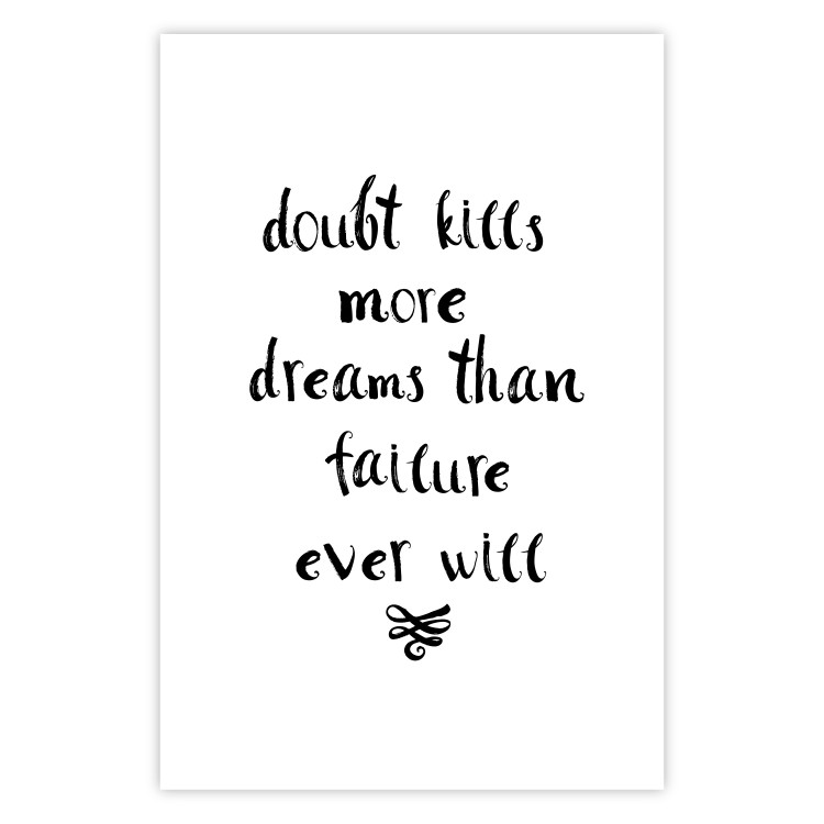 Wall Poster Doubts and Dreams - black and white simple composition with texts 117555 additionalImage 19