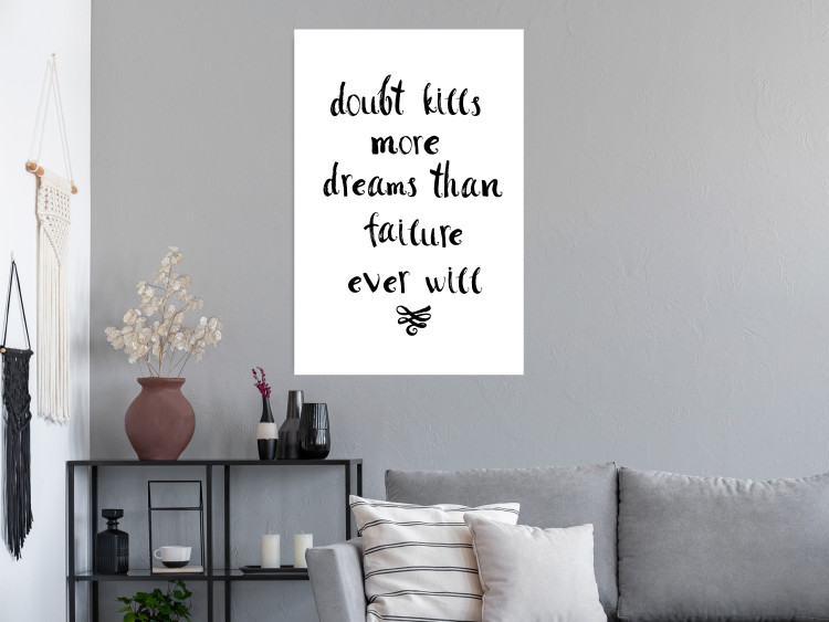Wall Poster Doubts and Dreams - black and white simple composition with texts 117555 additionalImage 17