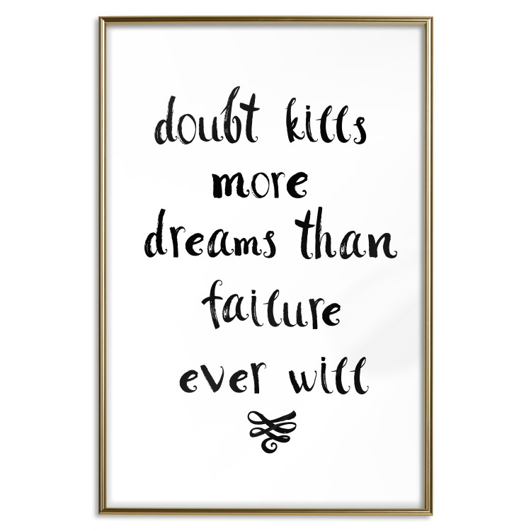 Wall Poster Doubts and Dreams - black and white simple composition with texts 117555 additionalImage 20