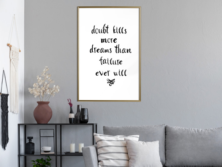 Wall Poster Doubts and Dreams - black and white simple composition with texts 117555 additionalImage 15