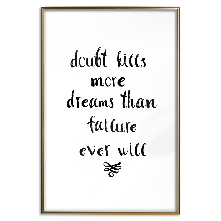 Wall Poster Doubts and Dreams - black and white simple composition with texts 117555 additionalImage 14