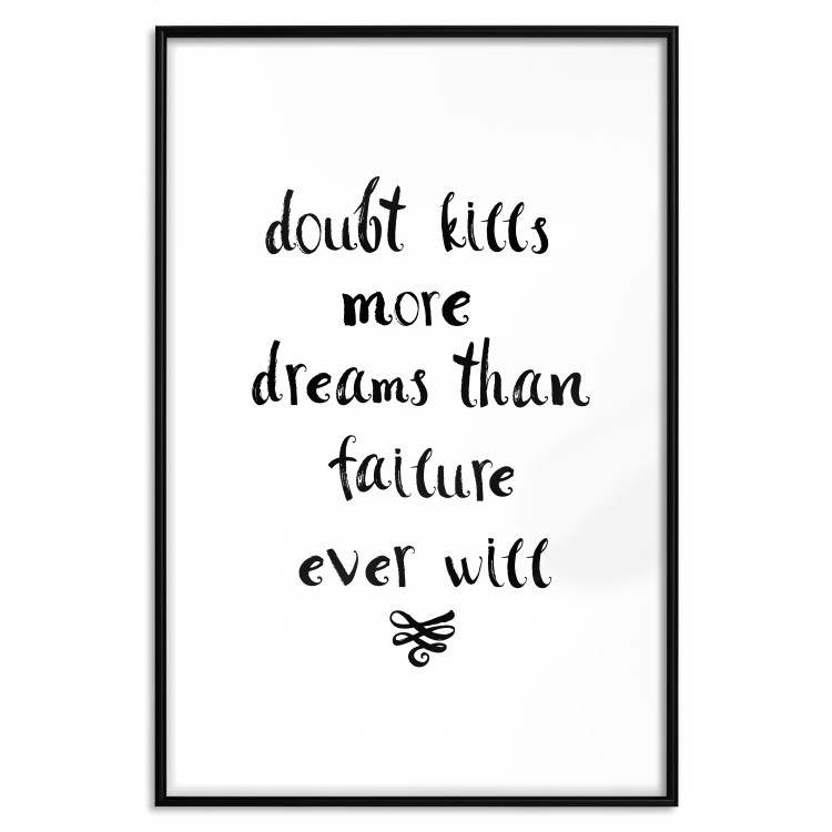 Wall Poster Doubts and Dreams - black and white simple composition with texts 117555 additionalImage 15