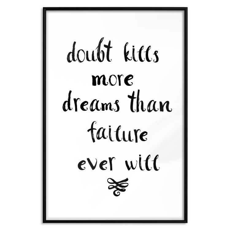 Wall Poster Doubts and Dreams - black and white simple composition with texts 117555 additionalImage 18
