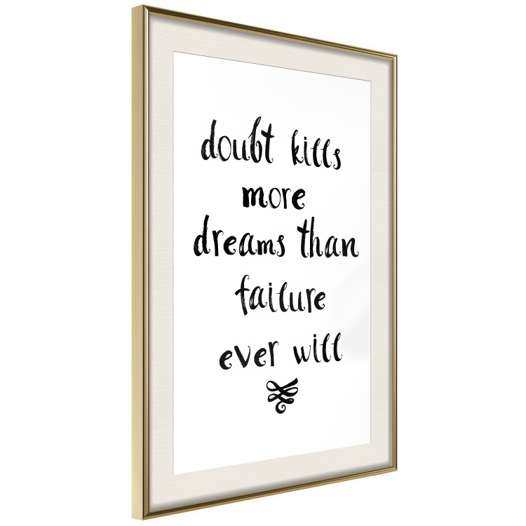 Wall Poster Doubts and Dreams - black and white simple composition with texts 117555 additionalImage 2